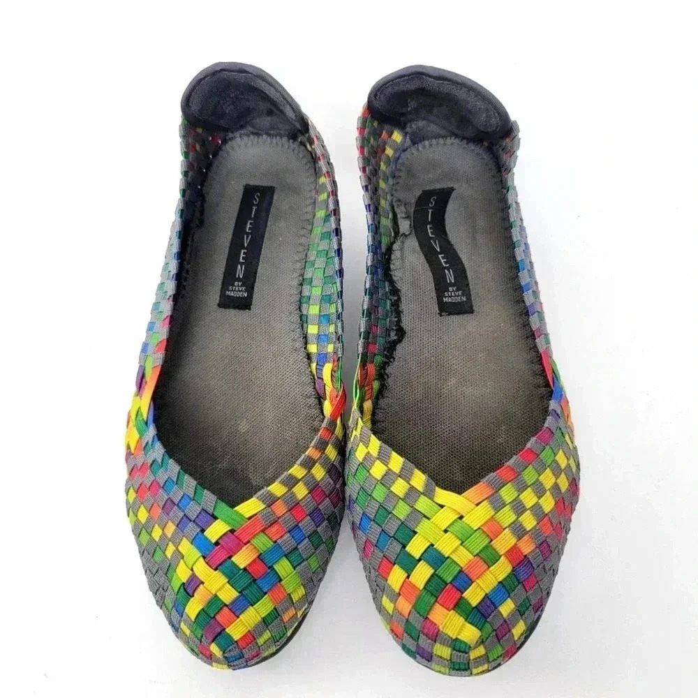Steven by Steve Madden Rainbow Woven Ballet Flats - 8 - Picture 6 of 10